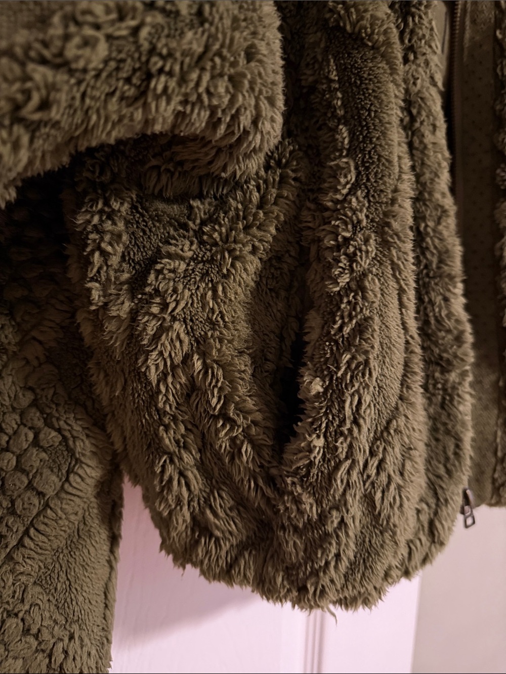 Pilcro Olive Green Cable Fuzzy Jacket - Picture 4 of 5